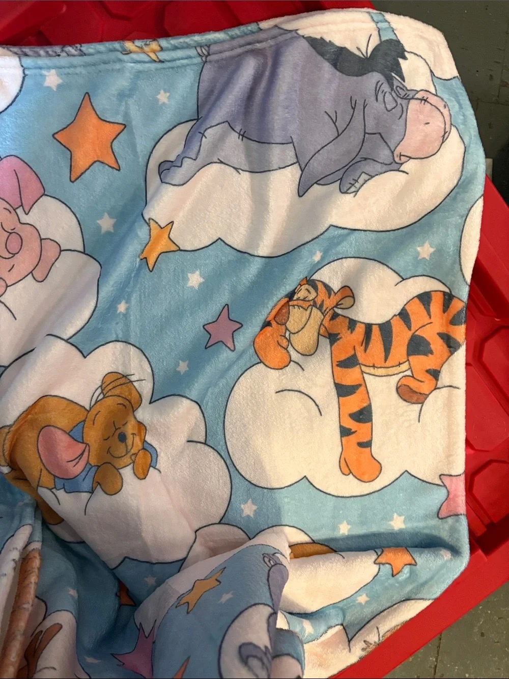 Disney Winnie the Pooh Blue and Yellow Plush Sleep Blanket